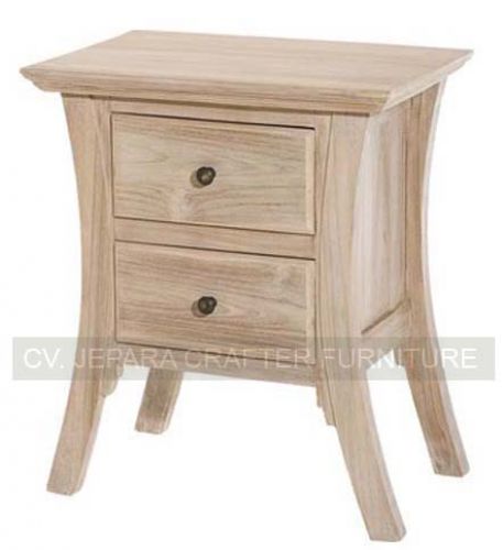 2 Drawers Nightstands Teak Wood